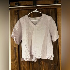 Poetry Linen Boxy V-Neck Short Sleeve small